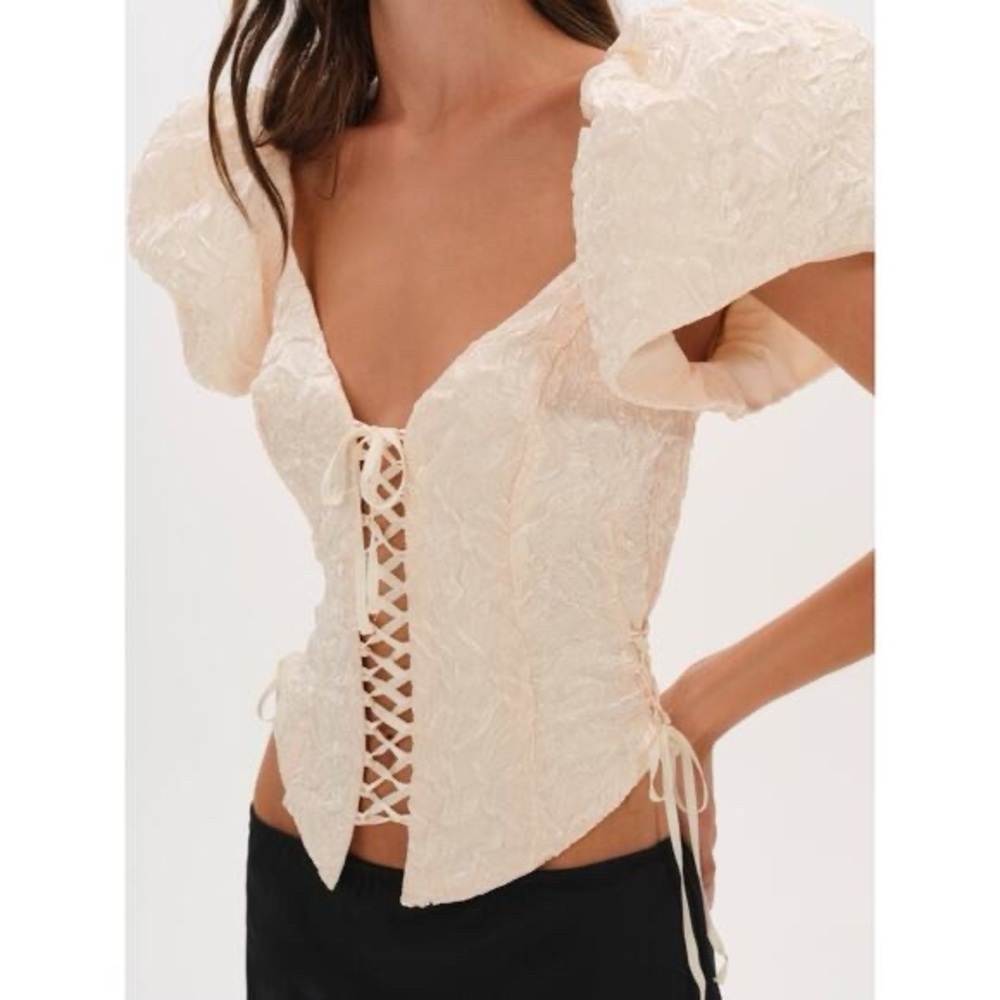 For Love and Lemons Frosted Organza Top Size Small NWT
